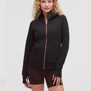 Lululemon Scuba Full-Zip Hoodie - Black / Rose Gold - Women's Size 8 - LW3JGYS